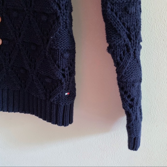 Tommy Hilfiger open Crochet Swiss Dot Sweater - Picture 6 of 7